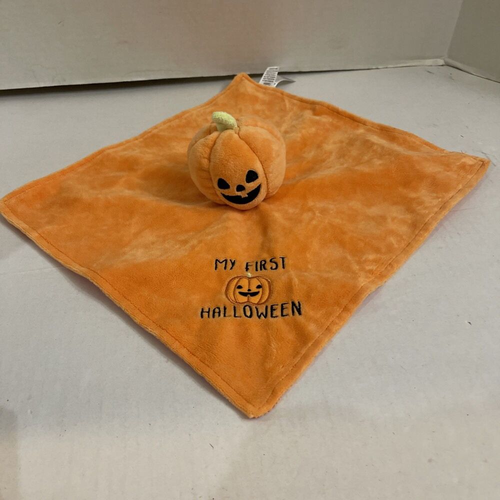 Baby Starters My First Halloween Pumpkin Lovey Security Blanket Plush Satin